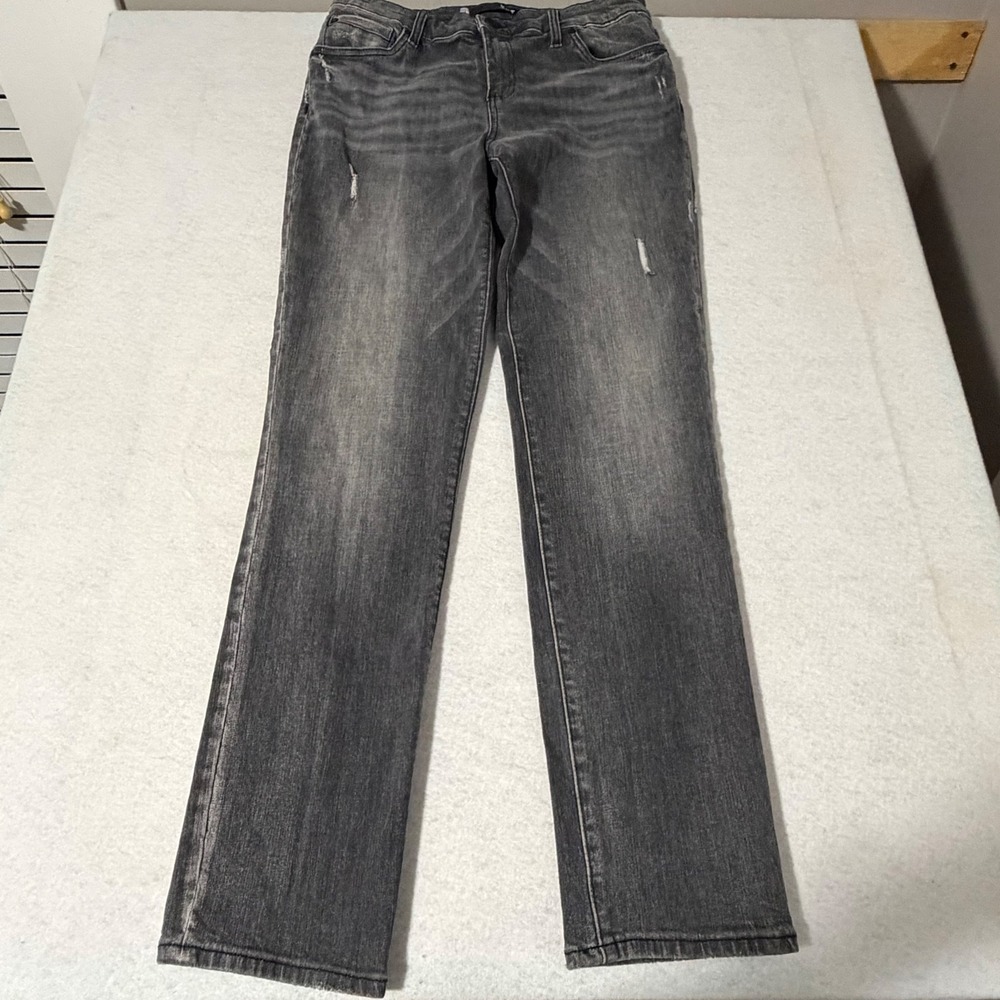 KUT from the Kloth Catherine Boyfriend Grey Wash Straight Leg Jeans Size 8